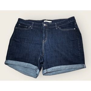 Levis Classic Shorts Women's High-Rise Stretch Blue Jean Shorts 18W